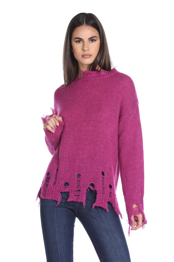 Maglia MOIR manica lunga collo più fondo con rotture