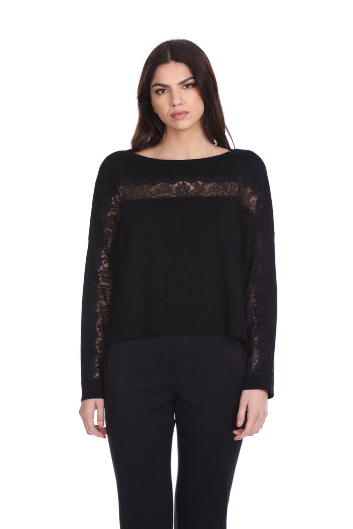Maglia COPYLSER corta manica lunga con dettagli pizzo