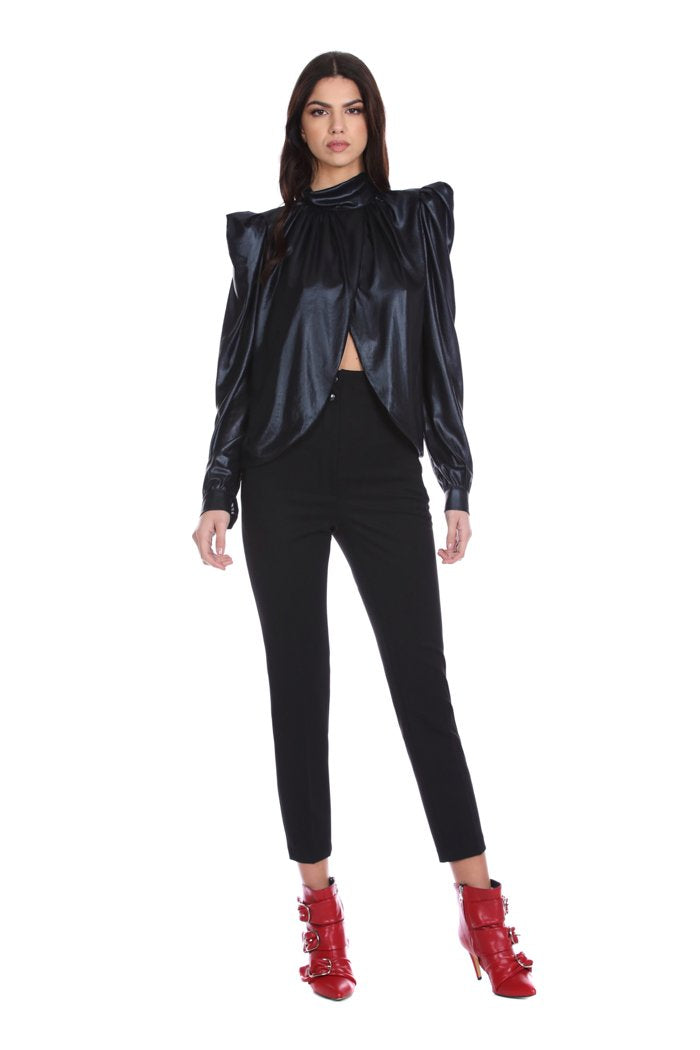 Blusa WANDERT corta manica lunga sv.portafoglio più colletto più goccia retro