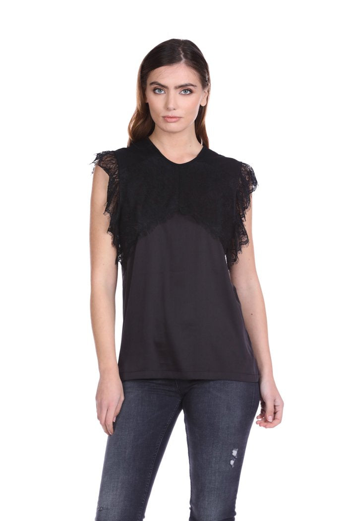 Blusa CELORS mezza manica aletta con inserti pizzo più goccia schiena