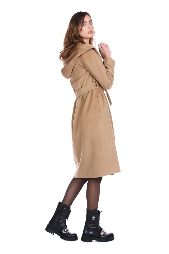 Cappotto TAMMORE lungo manica lunga con cappuccio più cintura più tasche