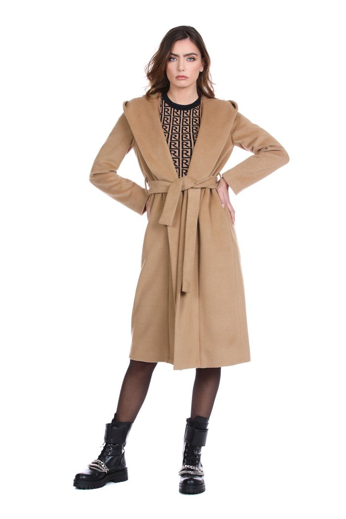 Cappotto TAMMORE lungo manica lunga con cappuccio più cintura più tasche