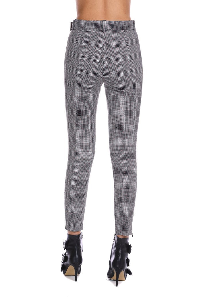Pantaloni JJYT vita alta con Cintura con pinces più ts filetto più zip fondo p.galles