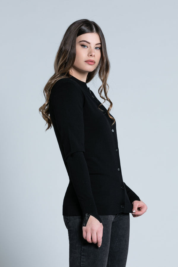 Cardigan CARDI manica lunga con spacchetti più strass