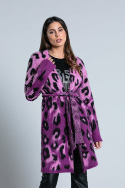 Cardigan GHEPPA lungo manica lunga con Cintura fant. maculata