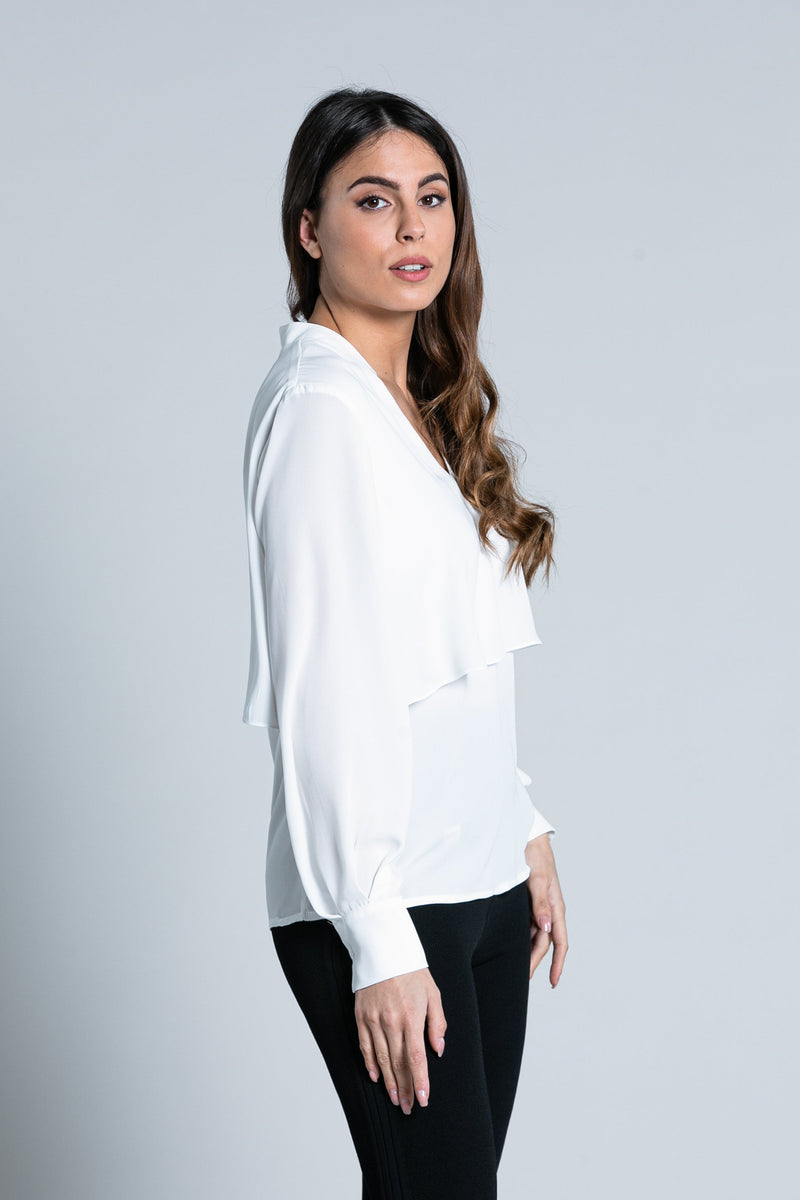 Blusa LADIO manica lunga scollo v con pannello