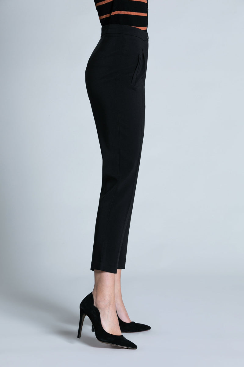 Pantalone CERTYO vita alta con pinces più tasche filetto