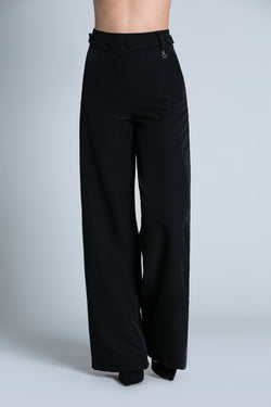 Pantalone SEDDY vita alta palazzo con cinturino più bottoni più tasche francesi