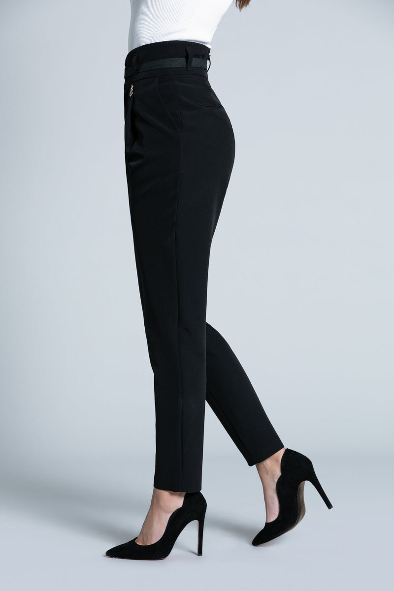 Pantalone VRET vita alta con bustino smoking più cinturino più tasche