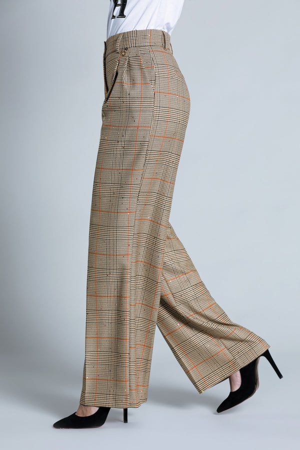 Pantalone PRYTTU vita alta palazzo con pinces più ts francesi più fil.pie de p. più paill.