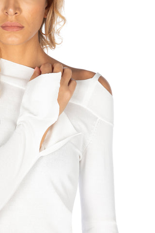 Maglia di filo WHITERS manica lunga scollo barca con fondo manica ampio