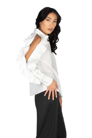 Camicia ENGLISH ampia con zip sulle maniche