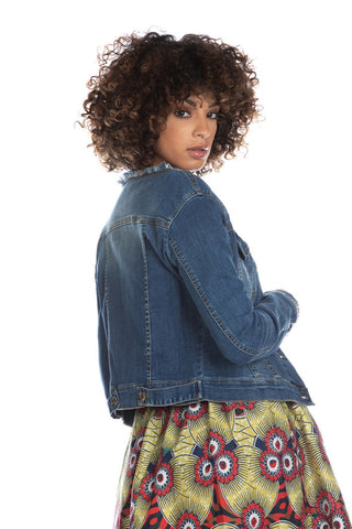 Giubbino METYUI corto manica lunga sfrangiato