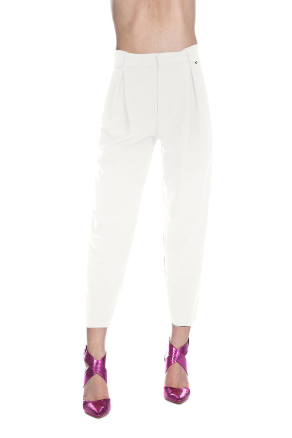 Pantalone SETMU_BLACK vita alta con pinces più passanti più tasche filetto
