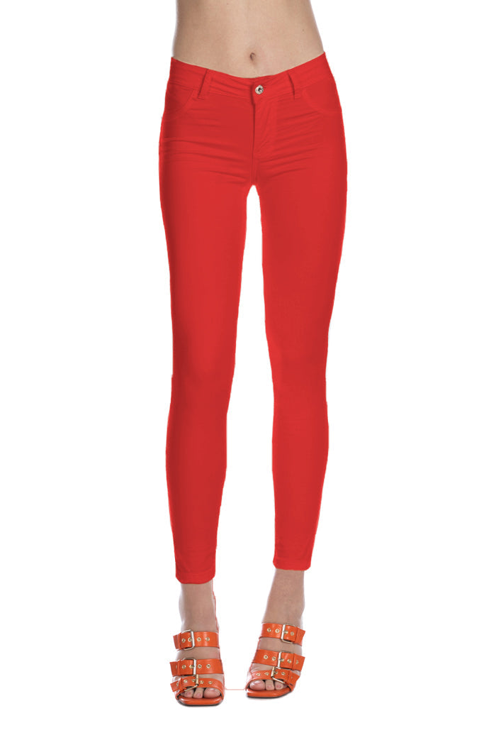 Jeggings DAISY slim fit un bottone due tasche raso