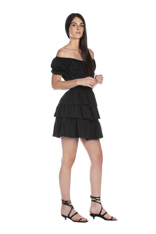 Abito BLAREIS corto mezza manica con arricci più rouches più balze