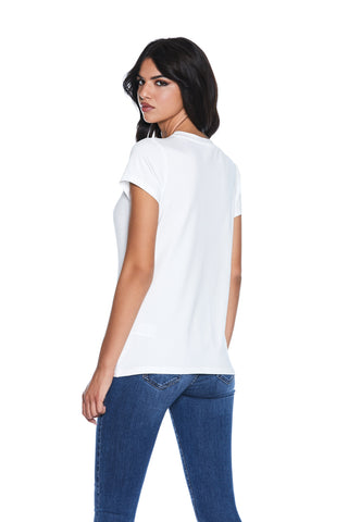 T-Shirt QUEENTY mezza manica con stampa queen più glitter