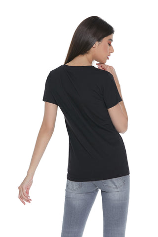 T-shirt ARLO mezza manica con applicazioni strass