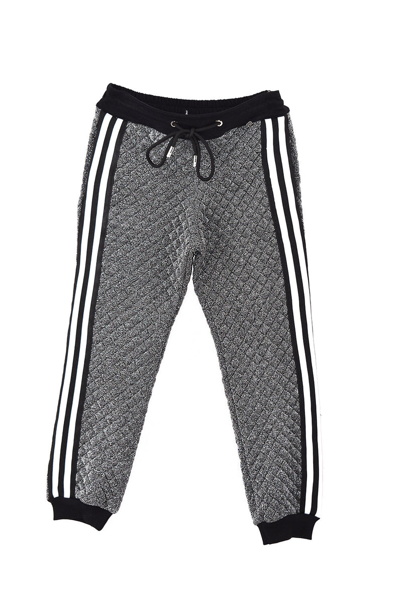 Panta KISS per bambina Bande Righe più Coulisse Impunture Rombi Lurex