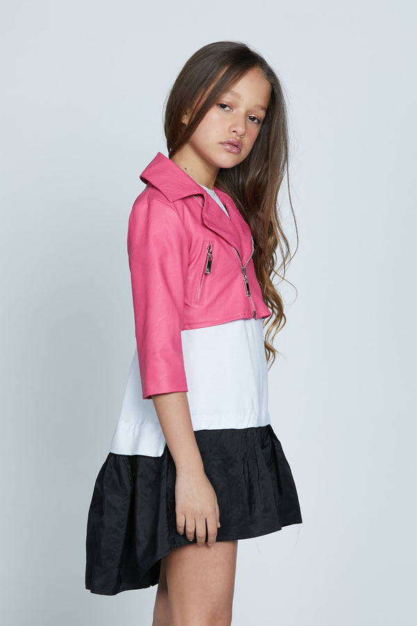 Giubbino CHICORY corto maniche a 3/4 con zip più ts ecopelle