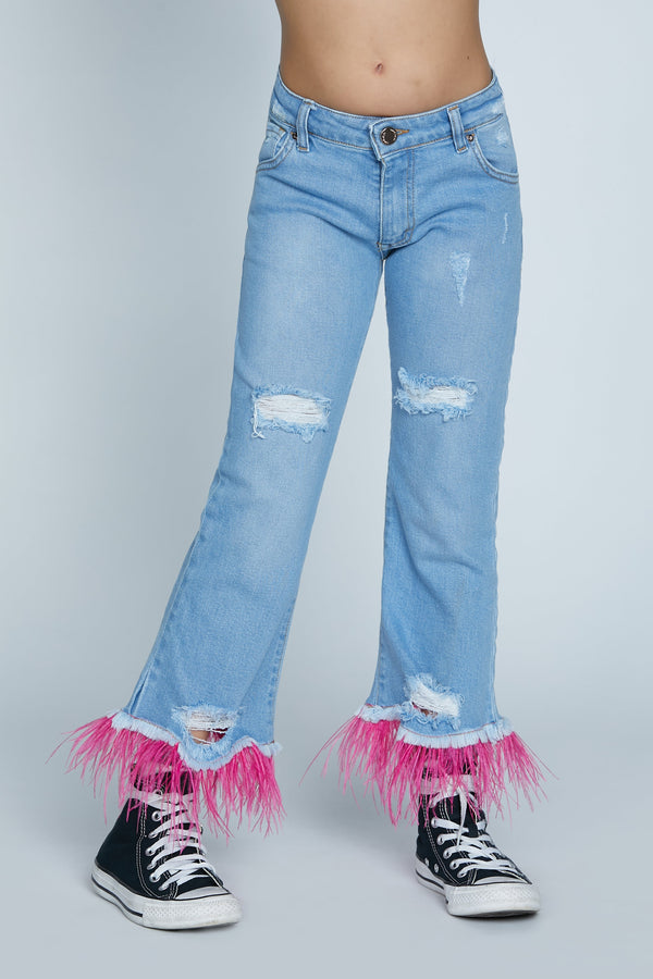 Jeans SOFORA con rotture più abrasioni più piume fondo più sfrangiature