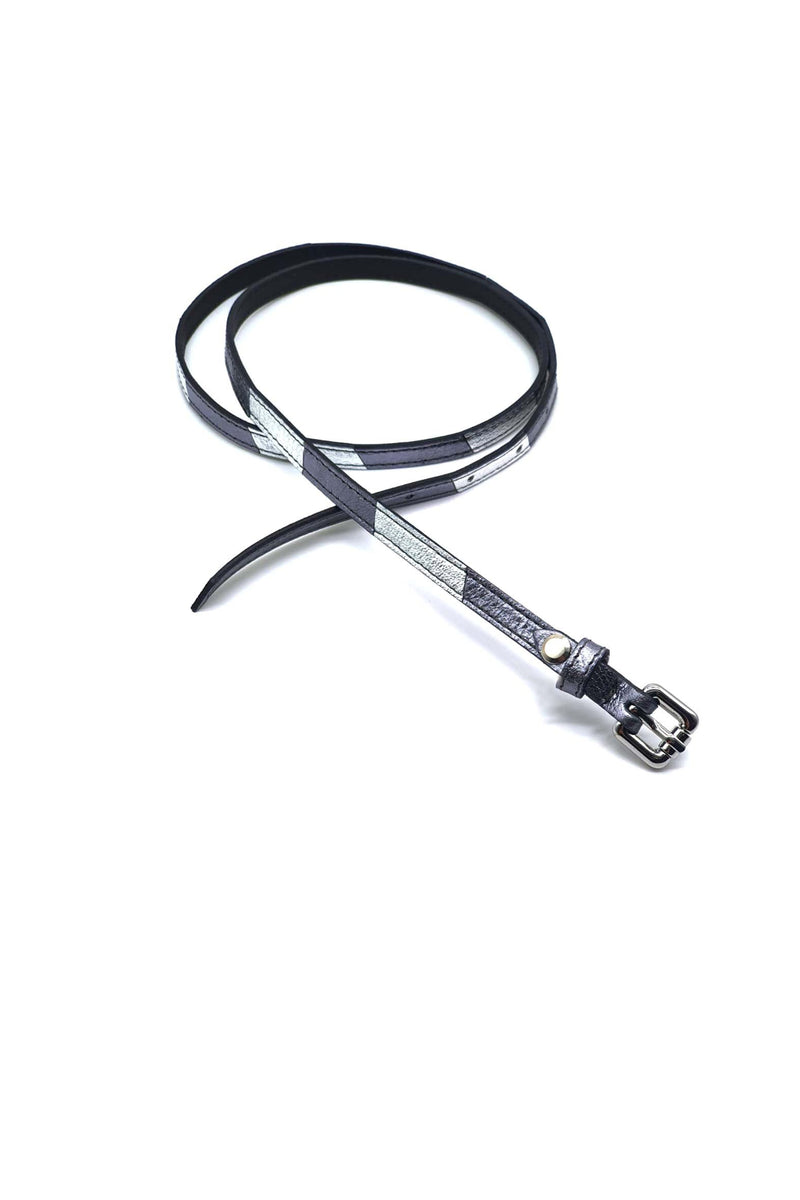 Cintura PANDA sottile bicolore con fibbia