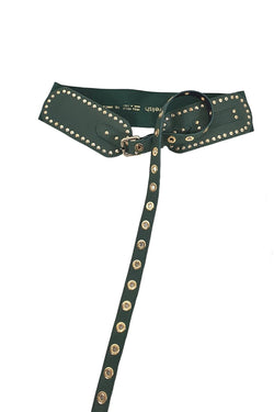Cintura BOOTIA elastico più ecopelle con borchie più occhielli vele