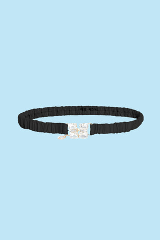 Cintura TAE stretta con elastico più cabochon ecopelle opaca